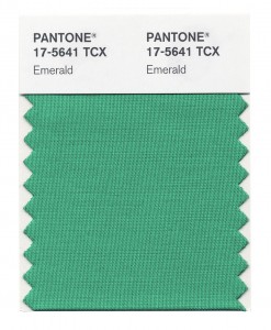 Pantone swatch of Emerald colour